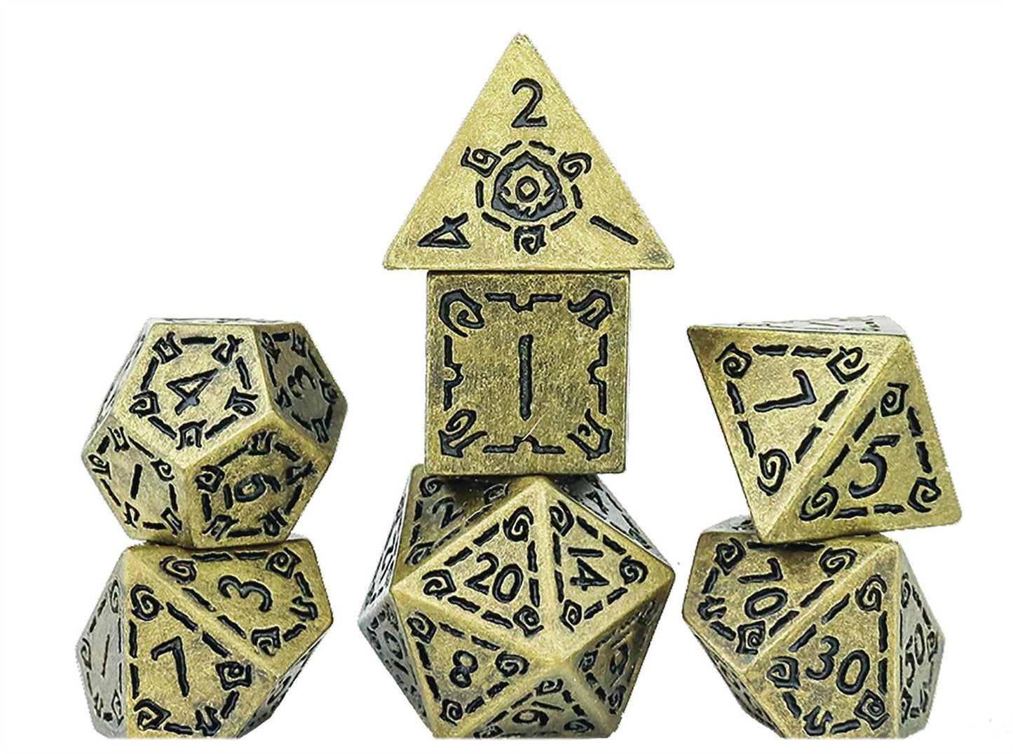 Sirius Dice: Illusory Metal Gold Poly Set