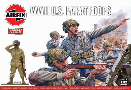 Airfix WWII U.S. Paratroops Vintage Classics Figures 1:32 Scale Model Kit