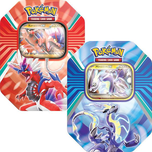 Pokemon TCG: Paldea Legends Tin (One At Random) Koraidon/Miraidon	