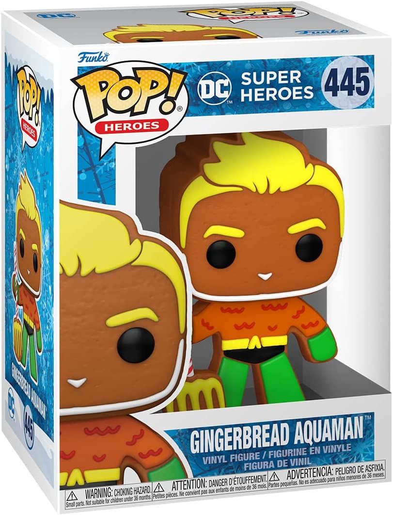 Gingerbread Aquaman (DC Super Heroes) Funko Pop! Vinyl Figure #445