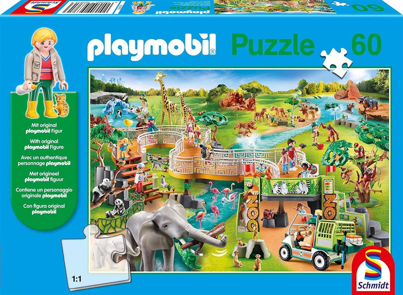 Playmobil: A Zoo Adventure Puzzle & Play Jigsaw Puzzle - 60 Pieces (Includes 1 Figure)