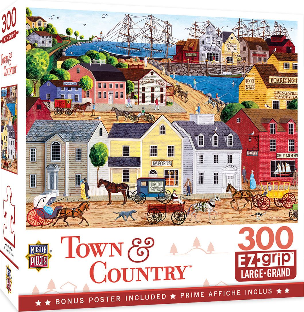 Masterpieces Puzzle Town & Country Home Port Ez Grip Puzzle 300 Piece Jigsaw Puzzle