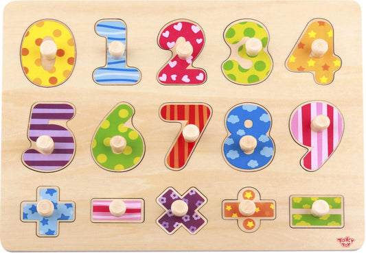 Tooky Toy Wooden Number Puzzle - 15 Pieces
