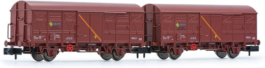 Arnold RENFE 2-unit Pack 2-Axle Closed Wagon J2 Vagones Aislantes Period IV-V