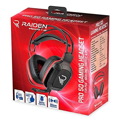 Raiden Pro 50 Gaming Red Headset Multi Format