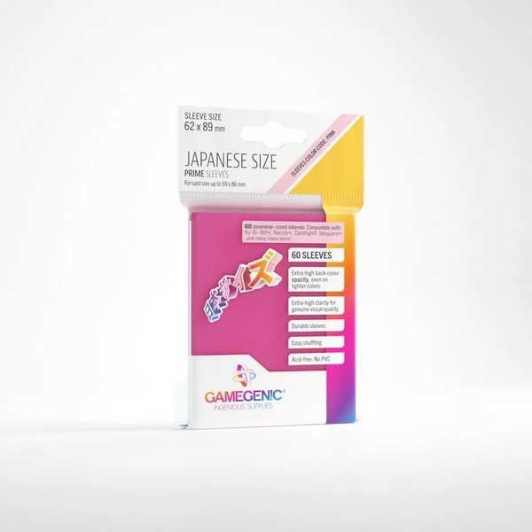 Gamegenic Prime Japanese Sized Sleeves Pink - 60 Sleeves