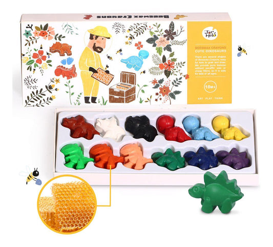 Beeswax Crayon Cute Dinosaurs (12 Colours)
