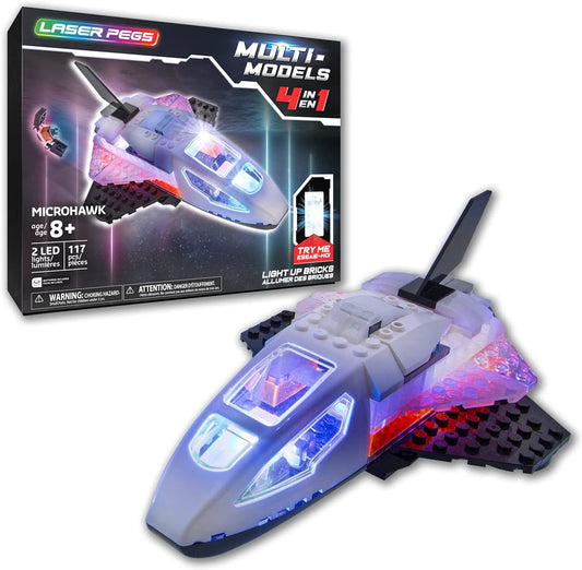 Laser Pegs Multi Models 4-in-1 Micro Hawk Construction Set