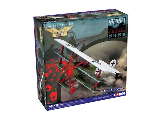 Corgi Fokker DR1 Triplane Ltn Hans Weiss 1:48 Diecast Model