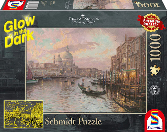 Schmidt Thomas Kinkade: In The Streets of Venice Glow in The Dark Jigsaw Puzzle - 1000 Pieces
