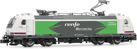 Arnold RENFE Electric Locomotive 253 white purple Transporte Sostenible livery ep VI