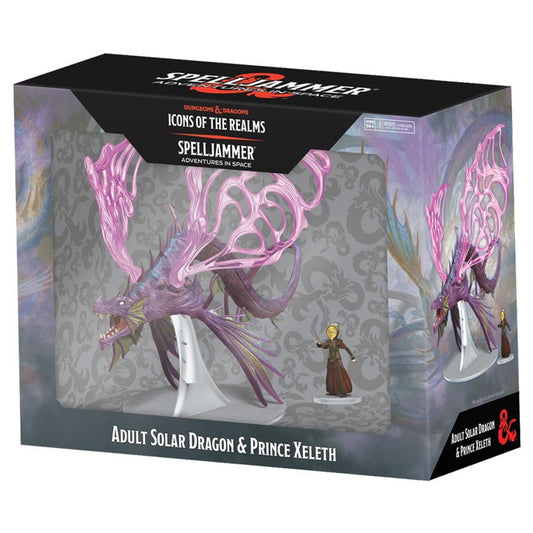 D&D Icons of the Realms: Spelljammer Adventures in Space- Adult Solar Dragon & Prince Xeleth Pre-Painted Miniatures