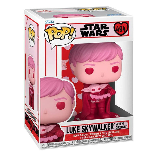 Luke Skywalker With Grogu - Valentines (Star Wars) Funko Pop! Vinyl Figure #494
