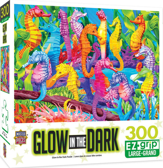 Masterpieces Puzzle Glow in the Dark Singing Seahorses Ez Grip Puzzle 300 piece jigsaw puzzle