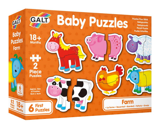 Galt Toys - New Baby Puzzles Farm - 6 x 2 Pieces