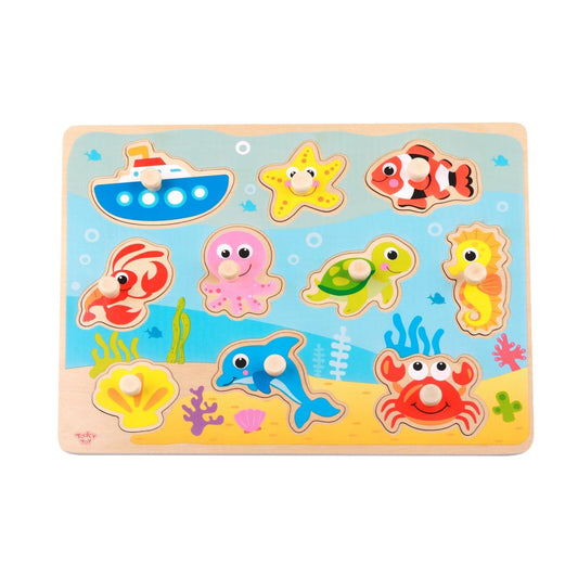 Tooky Toy Wooden Marine Puzzle - 10 Pieces