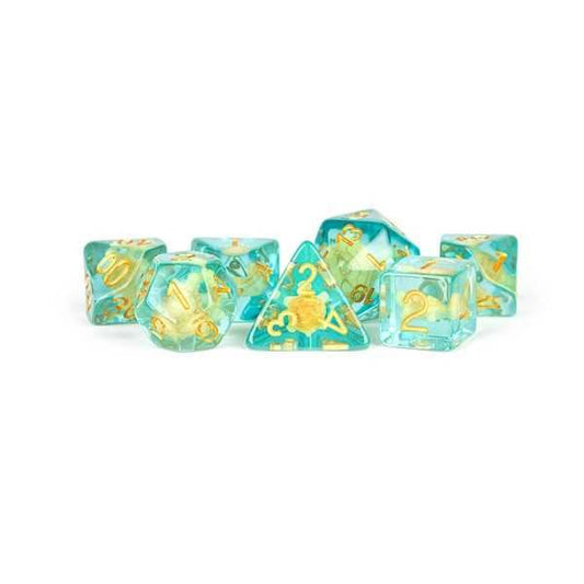 Metallic Dice Games Resin Poly Dice Set: Turtle Dice