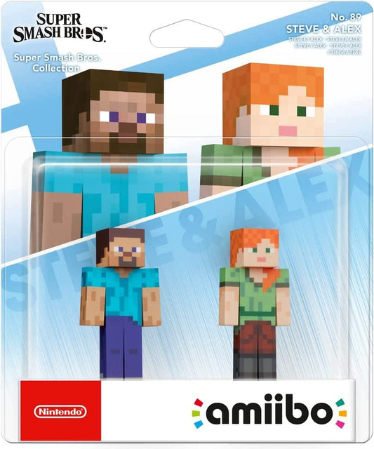 Minecraft Steve & Alex (Super Smash Bros. Collection) Amiibo For Nintendo Switch