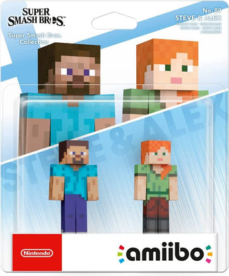 Minecraft Steve & Alex (Super Smash Bros. Collection) Amiibo For Nintendo Switch