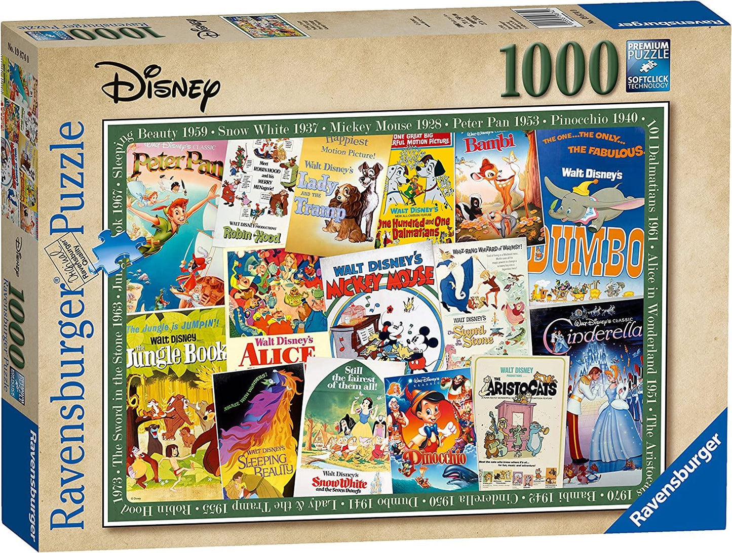 Disney Vintage Movie Poster Jigsaw Puzzle - 1000 Pieces