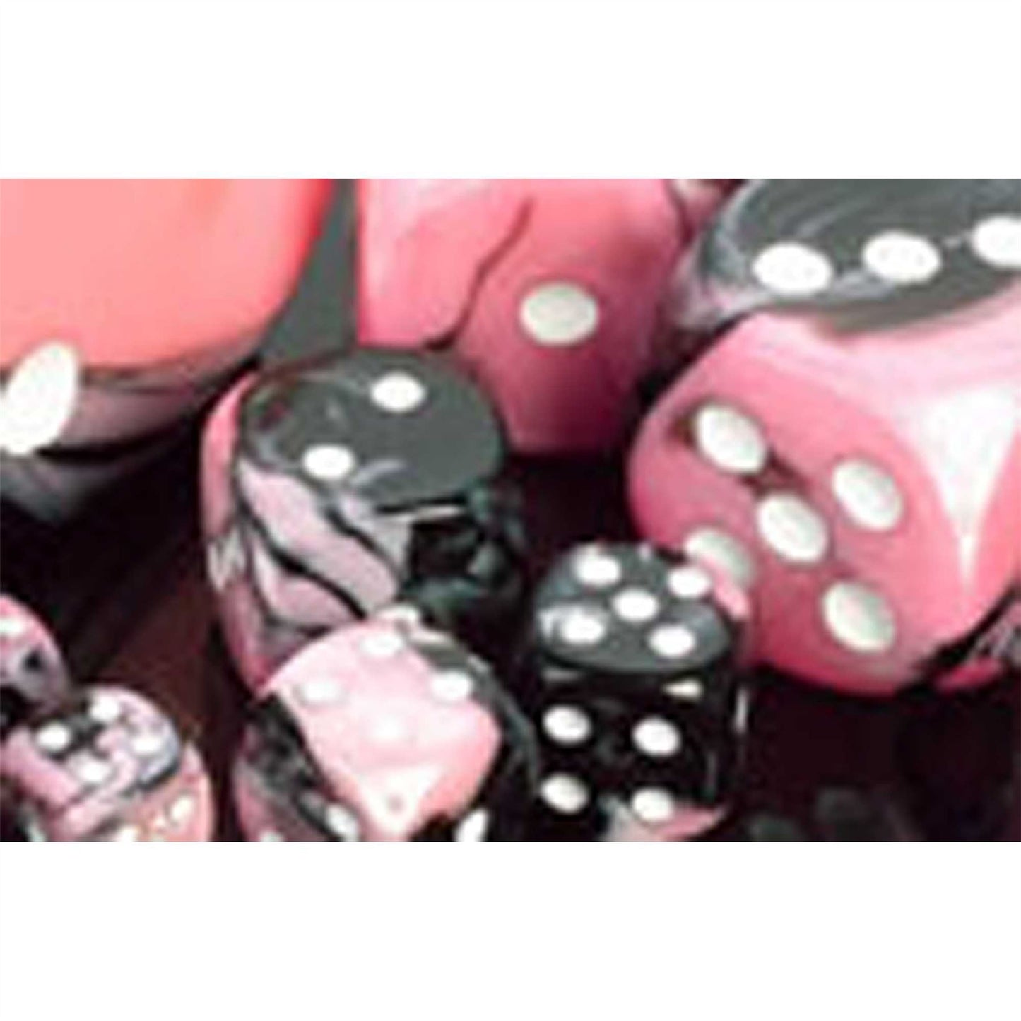 Gemini Poly 7 Dice Set: Black-Pink/White