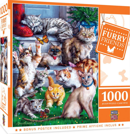 Masterpieces Puzzle Furry Friends Butterfly Chasers Puzzle 1000 piece jigsaw puzzle