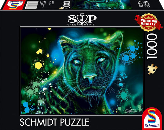 Schmidt Sheena Pike: Neon Blue Green Panther 1000 Piece Jigsaw Puzzle