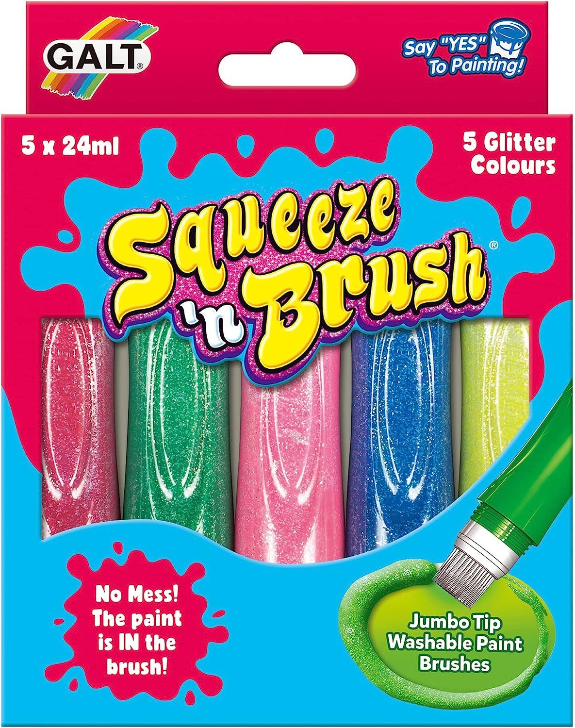 Galt Toys - Squeeze 'n Brush 5 Glitter Colours Pens
