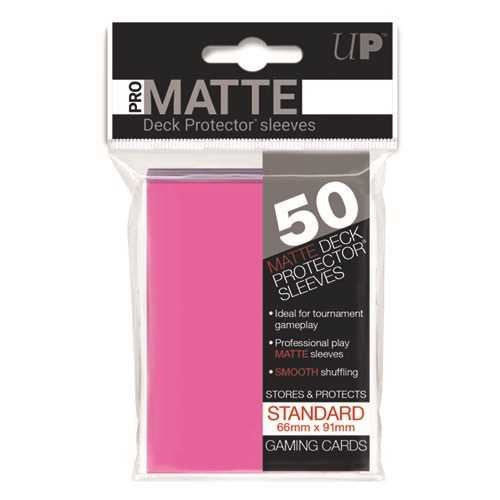 Ultra Pro Matte 50 Standard Deck Protectors - Bright Pink