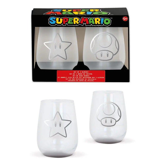 Super Mario Crystal Glasses 2 Pack