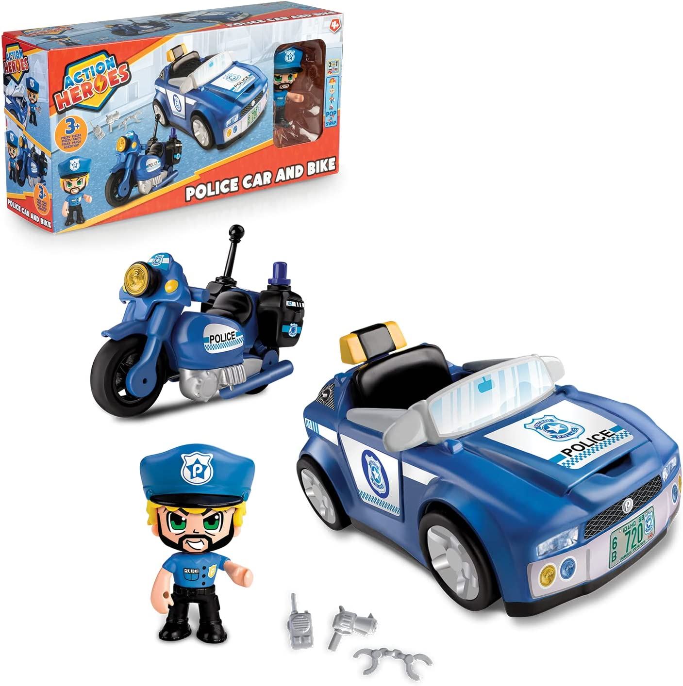 Action Heroes Police Car and Bike Playset	