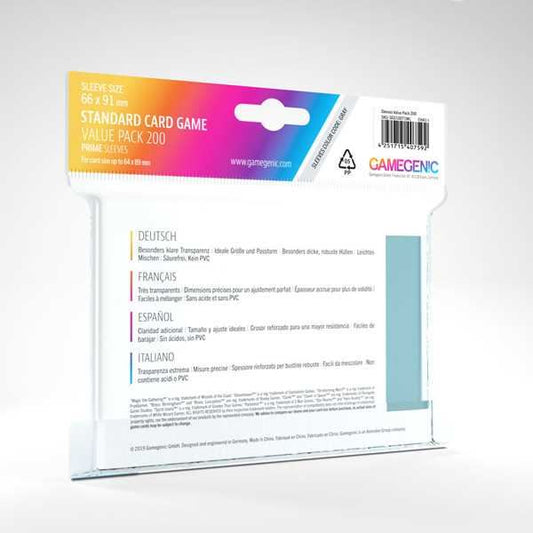 Gamegenic Standard Card Game Value Pack Matte Clear 200 Sleeves