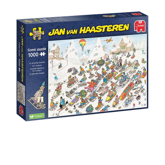 Jumbo Jan Van Haasteren It's All Going Downhill Jigsaw Puzzle - 1000 Pieces
