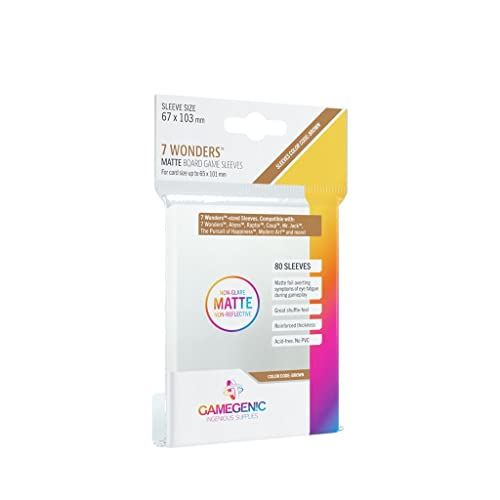 Gamegenic MATTE 7 Wonders Sleeves 67 x 103 mm - 80 Sleeves