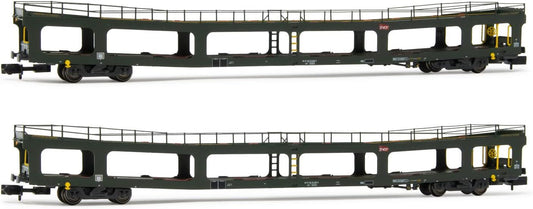 Arnold SNCF 2-unit set DD DEV 66 Autotransporter Green with White Logo Carmillon Livery Period VI