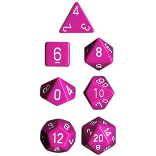 Chessex Opaque Poly 7 Set: Light Purple/White Dice Set